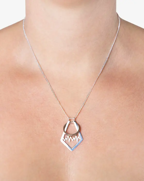Halsband Ringhållare EKG Silver