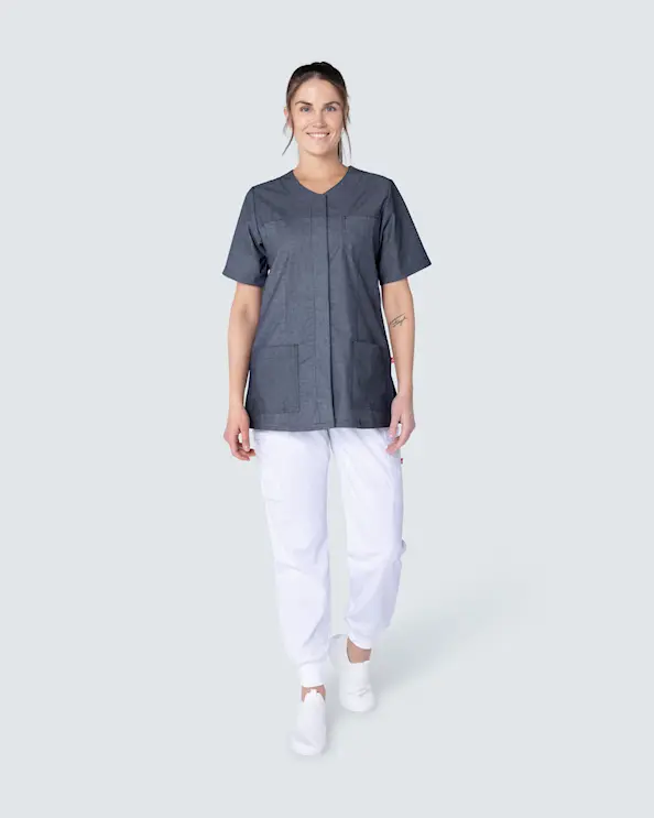 Segers Mørkegrå Tunika Stretch med Knapper Dame