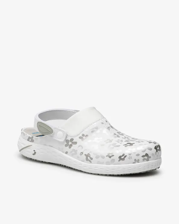 Safety Jogger Dany Slip in ESD Arbetssko Silver Blommig