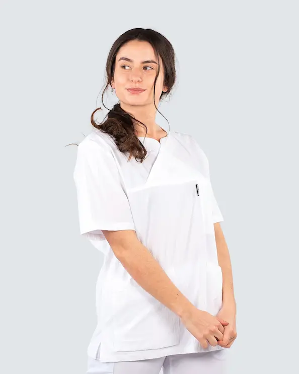 Almedahls Hvit Kriklet Kittel Unisex