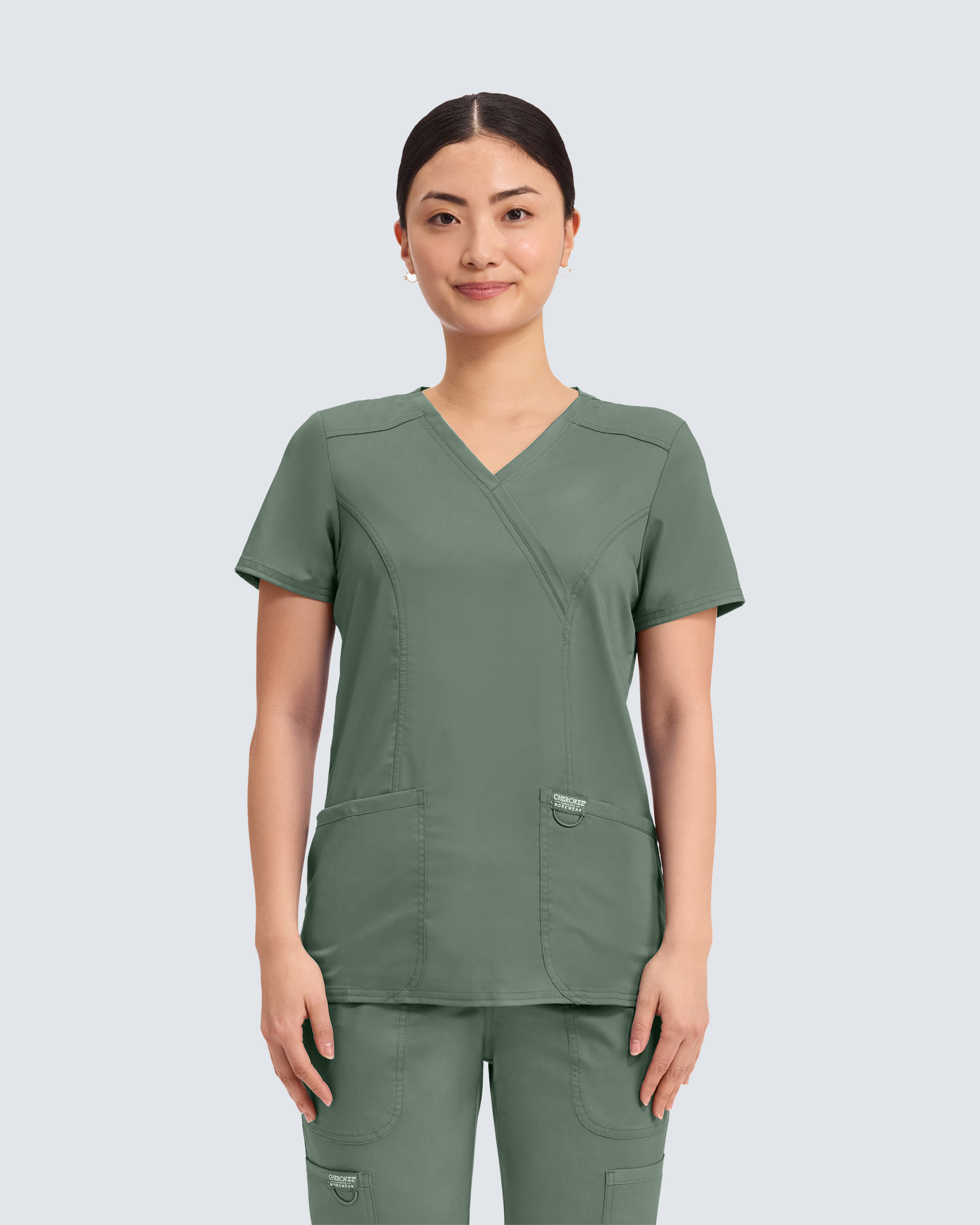 Cherokee Revolution Mock Wrap Top WWE610 Olivengrøn