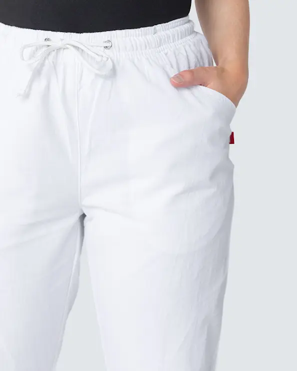 South West Cotton Crinkle Cody Hvide Bukser Unisex