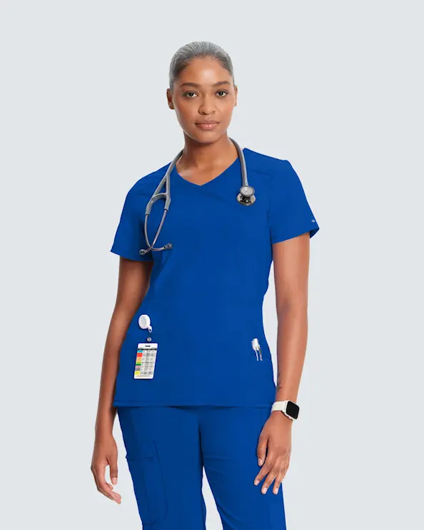 Infinity Mock Wrap Top CKE2625A Royal Blue