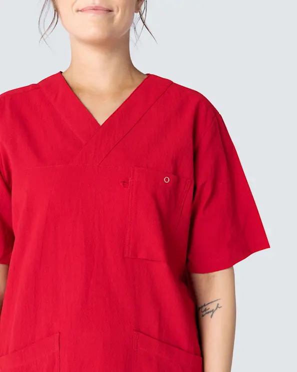 South West Cotton Crinkle Calle Röd Bussarong Unisex