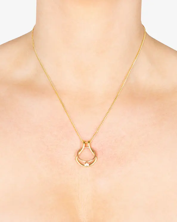 Halsband Ringhållare Loop Guld