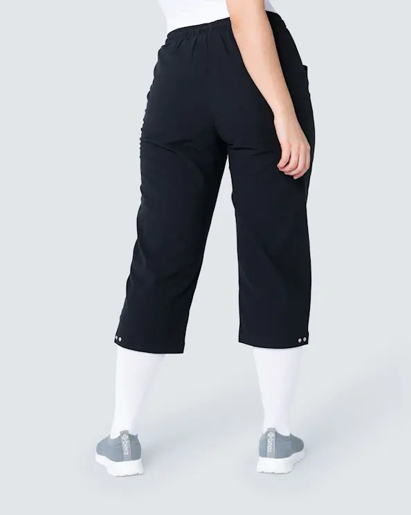 South West Cotton Crinkle Cid Capribyxa Unisex Svart