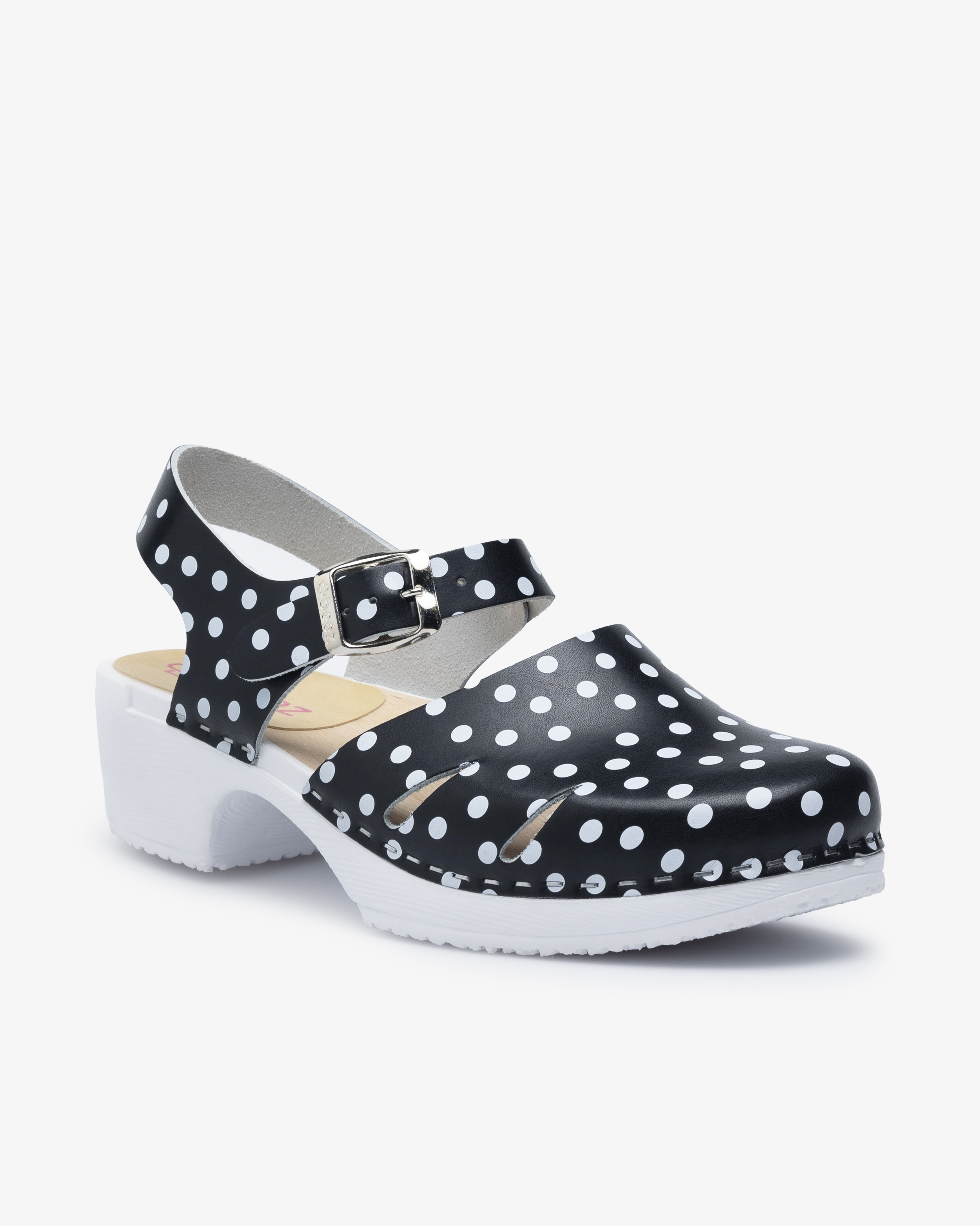 Beez Très Chic Arbetssko Svart/Vitprickig