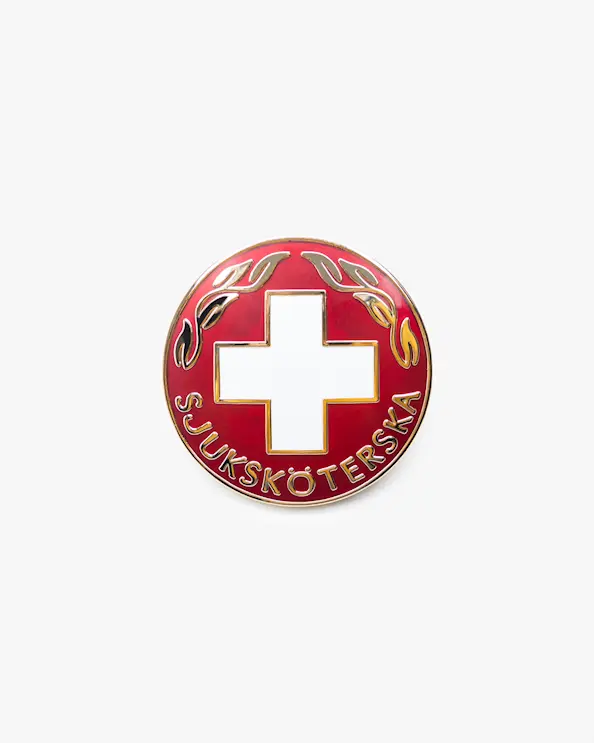 Pleje Broche Sygeplejerske Emaljeret Rød