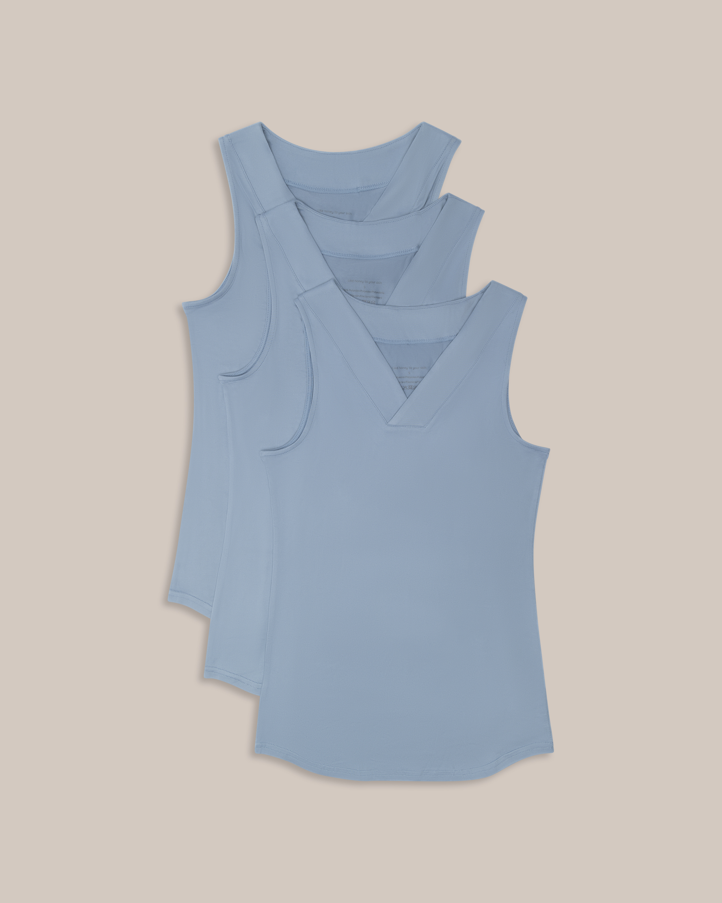 Beez Singlet V-hals Blå 3-pakning