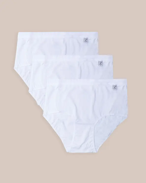 Highwaist-trusse Ellen Bambus Hvid 3-pakning