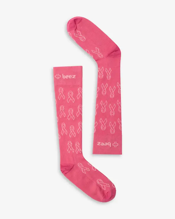 Beez Støttestrømpe Lyserød oktober Mørk pink