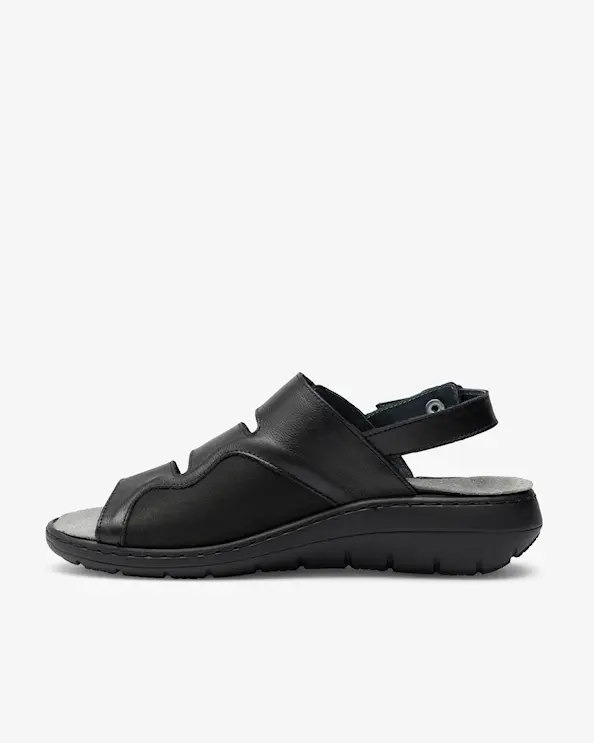 2246 - Embla Ergoflex Damesandal med indvendig elastik 3-rem/hælrem Sort