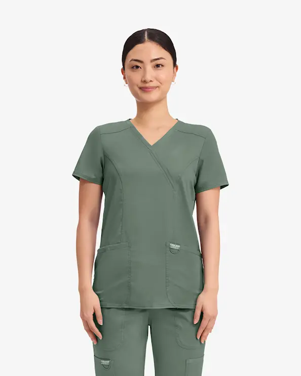 Cherokee Revolution Mock Wrap Top WWE610 Olivengrøn