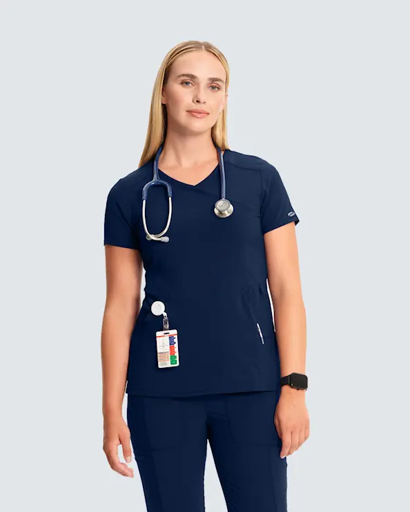 Infinity Mock Wrap Top CKE2625A Laivastonsininen