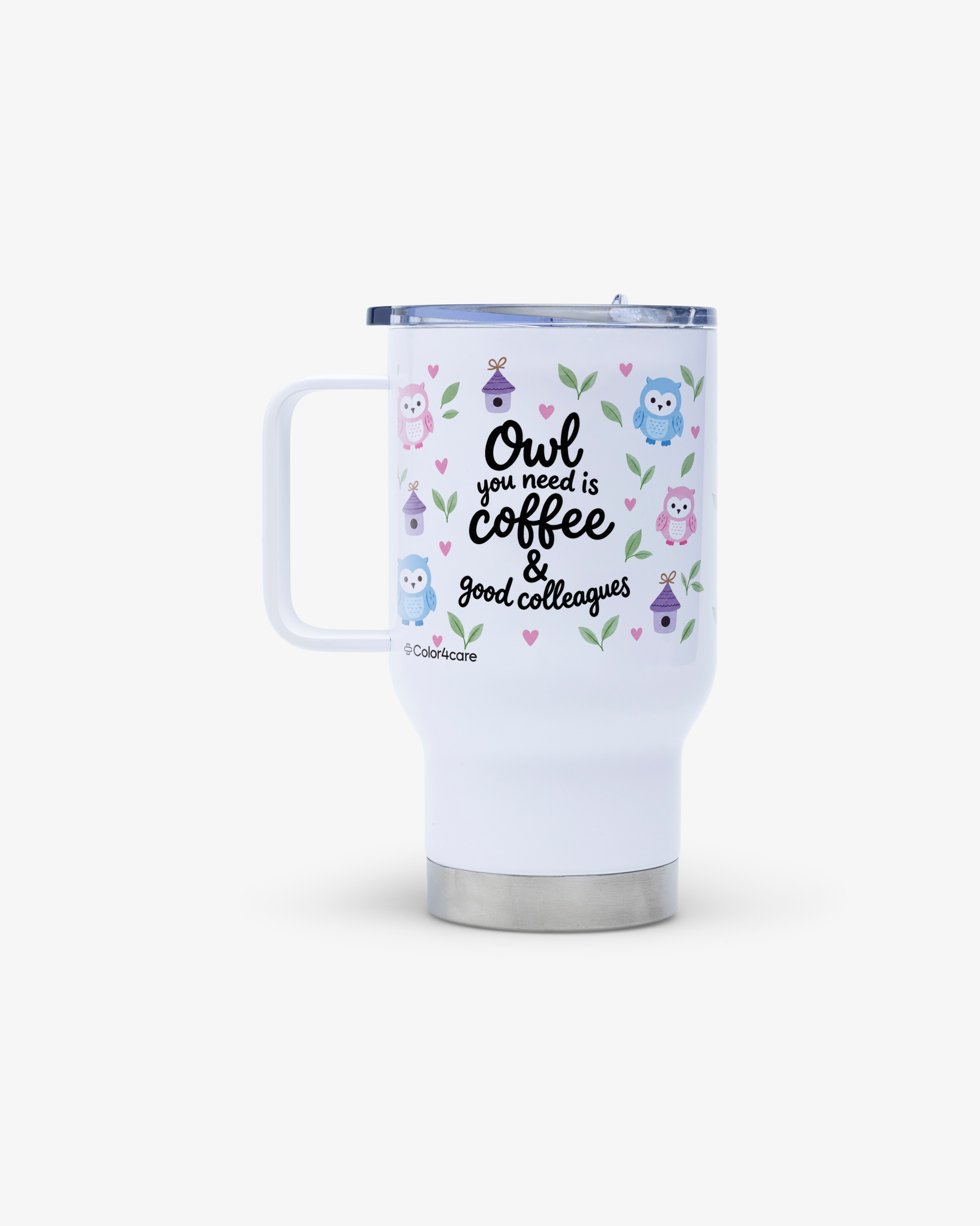 Termosmugg Owl you need is coffee Blå