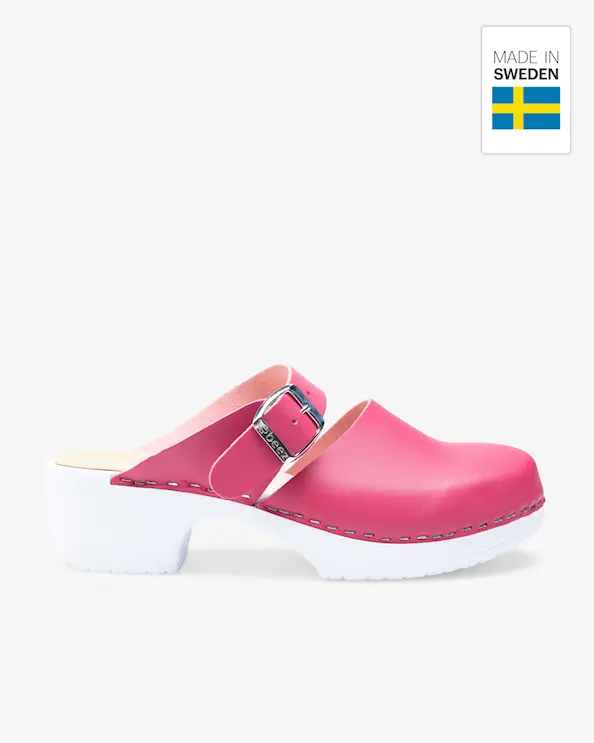 Beez Belle Slip-on Clogs mit Holzsohle Rosa Vegan