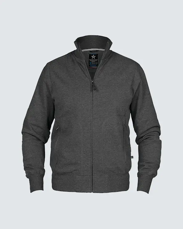 Texstar Sweatshirt med dragkedja Herr Graphite