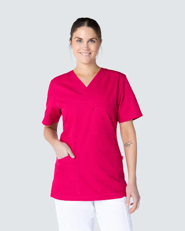 South West Staccato Fuchsia V-bluse Dame