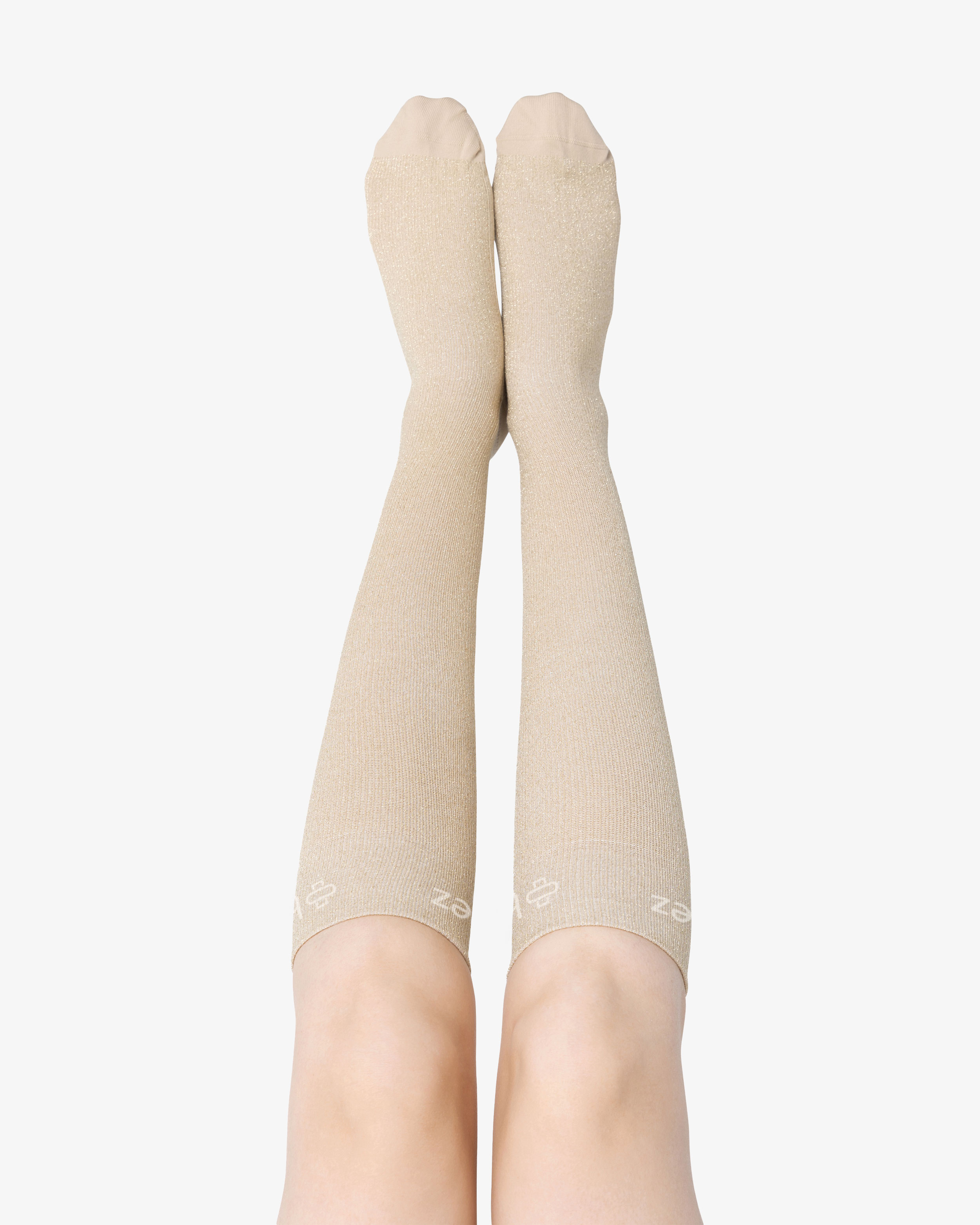 Beez Kompressionsstrümpfe Velma Glitzer Gold