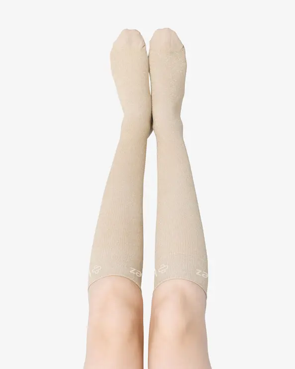 Beez Kompressionsstrümpfe Velma Glitzer Gold