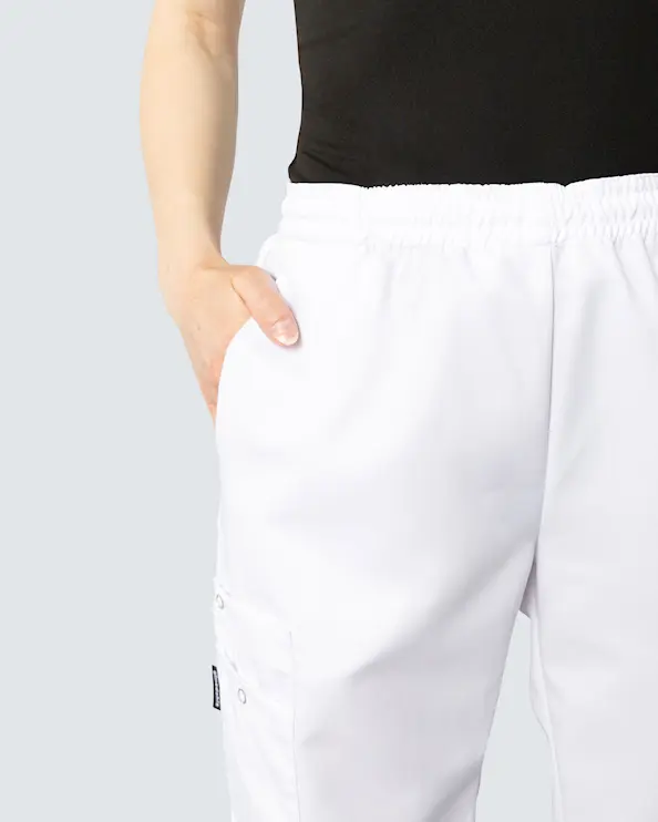 Almedahls Unisex Tencel Hose mit Gummibund, Weiß