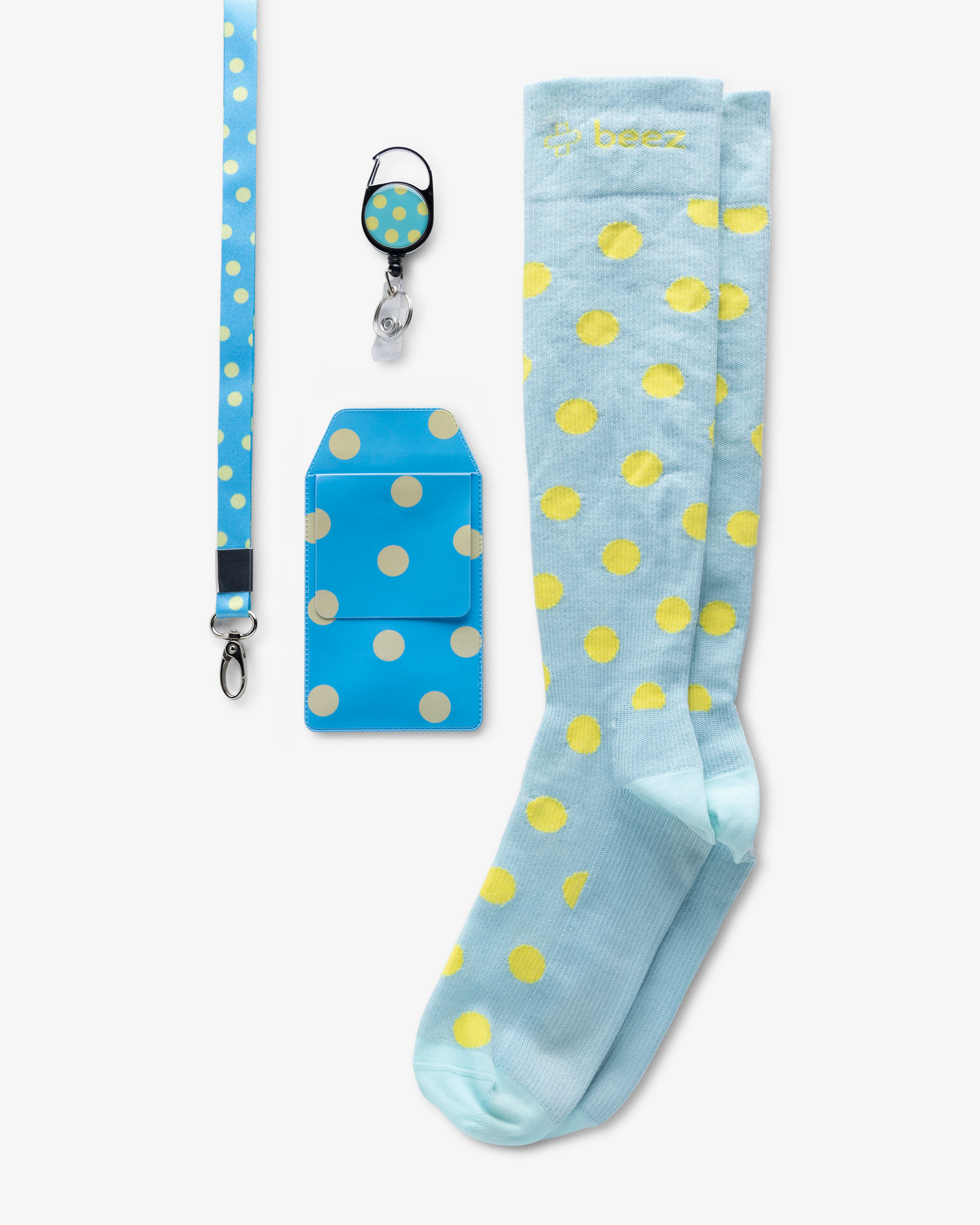 Tukisukkasetti Sininen Pilkullinen