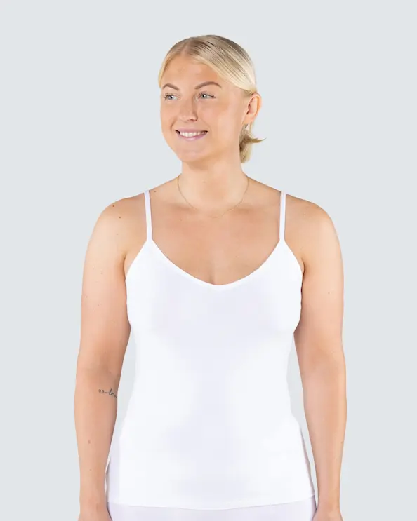 Linne Ellen Bambu V-hals Vit