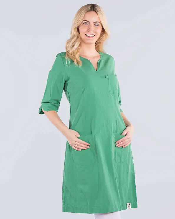 South West Cotton Crincle GOTS Emma Vihreä Mekko Naiset