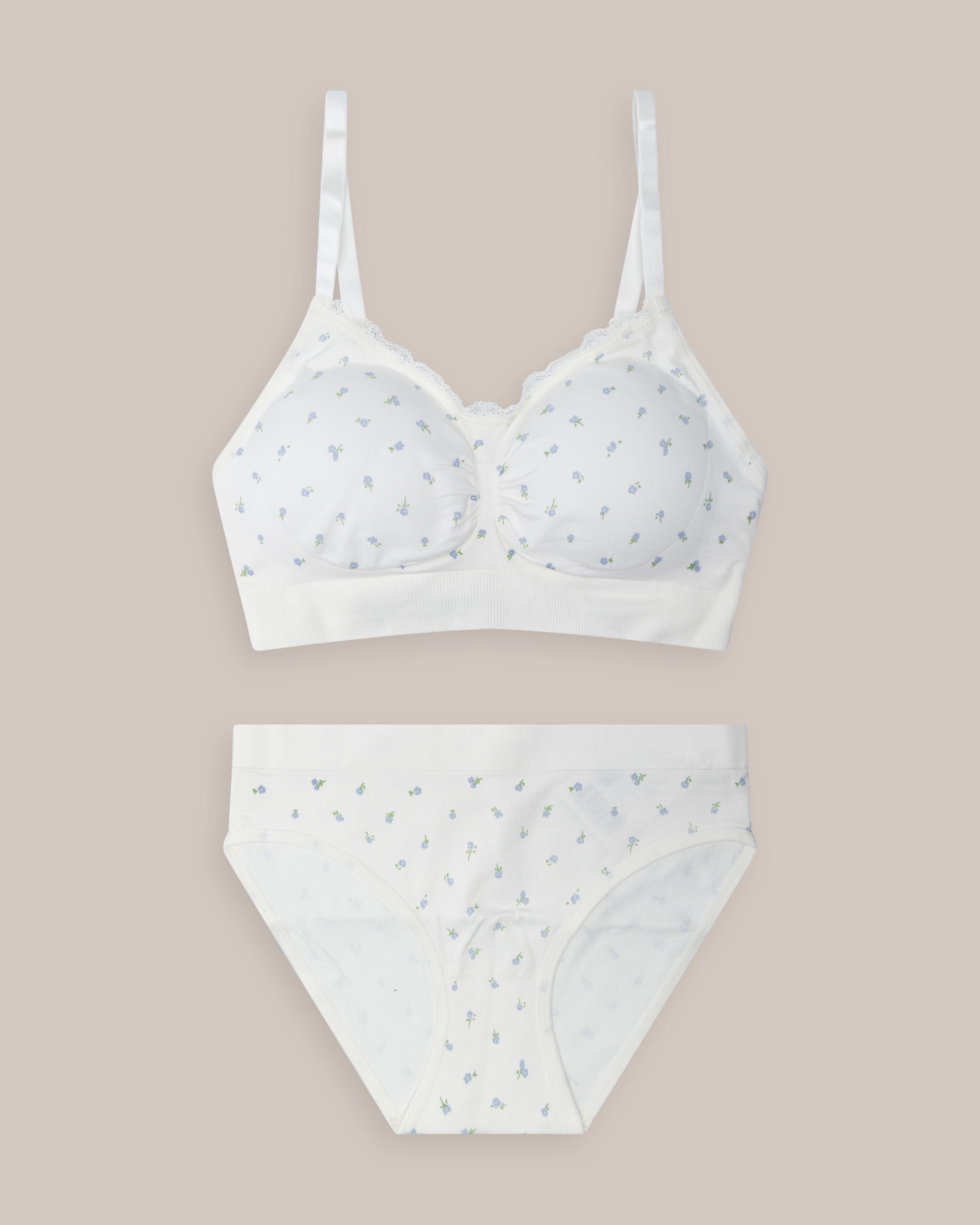 Seamless Sett Jonna Småblomstret Hvit