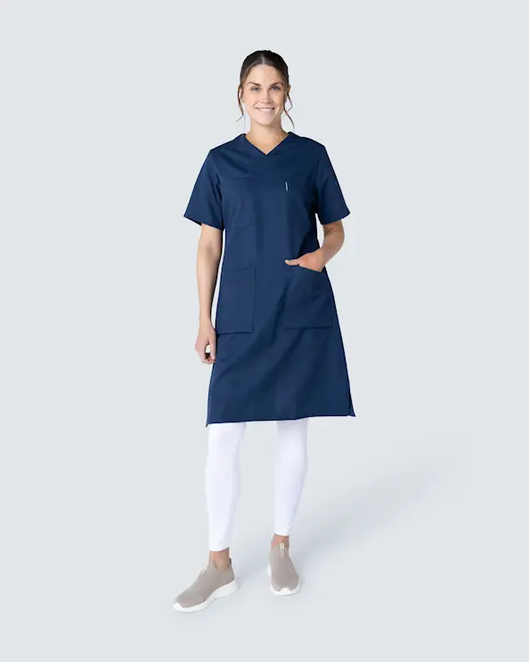 Almedahls Marinblå Klänning Tencel