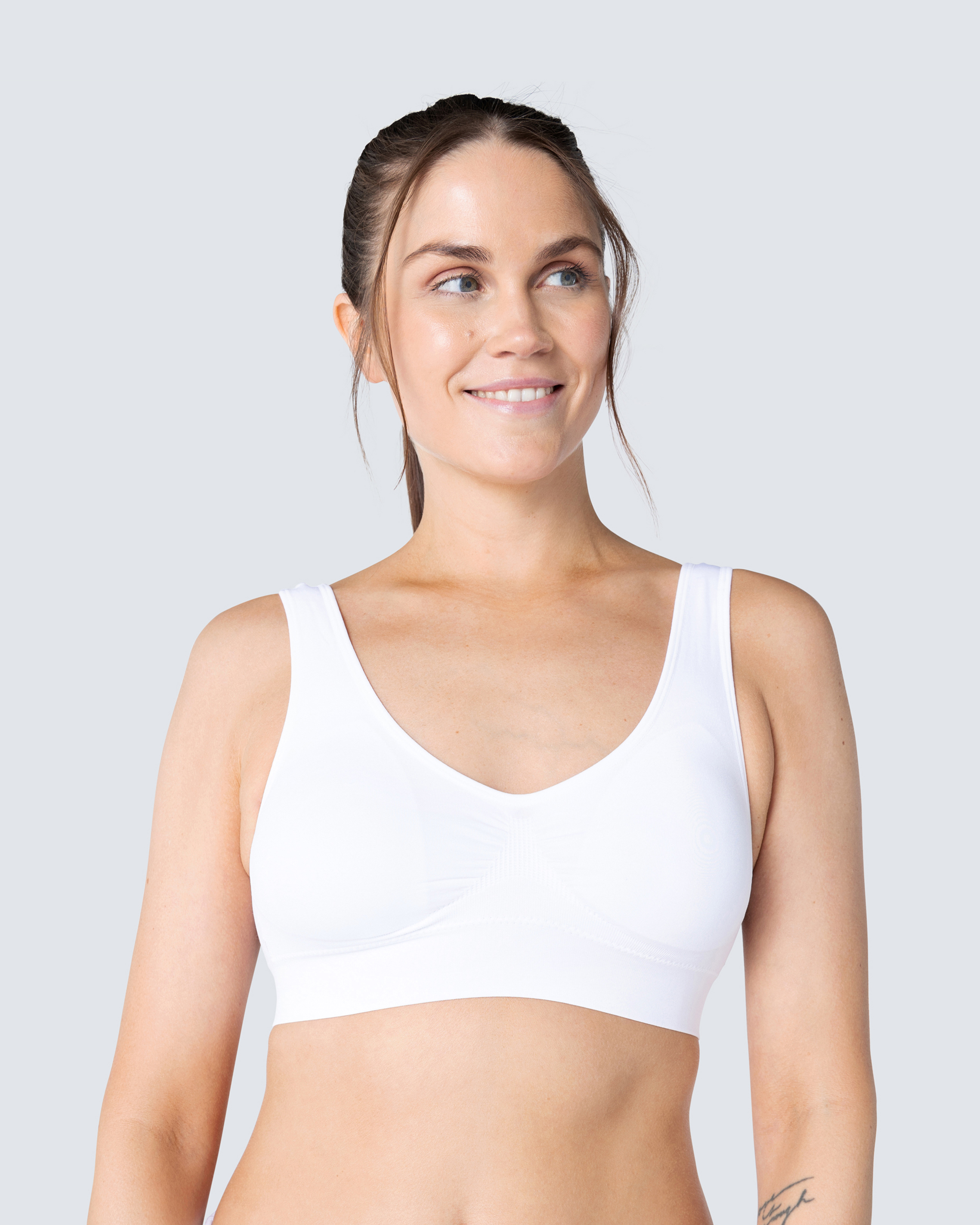 Saumaton toppi Marie irrotettavilla toppauksilla, Valkoinen