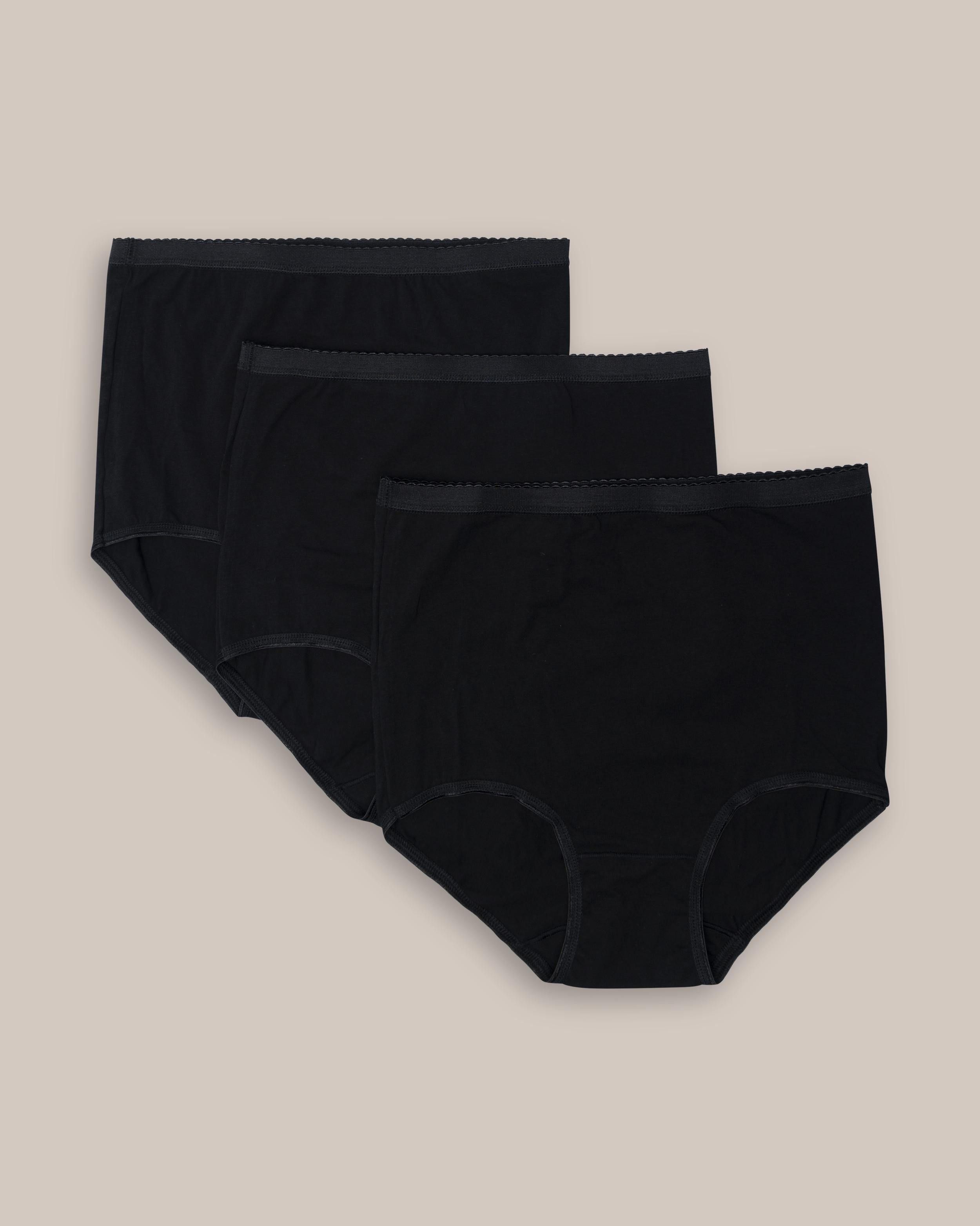 Mustat maksipikkuhousut Sofie, 3 kpl pakkaus Musta