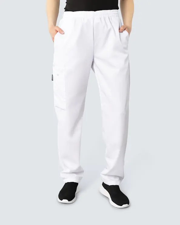 Almedahls Unisex Tencel Hose mit Gummibund, Weiß