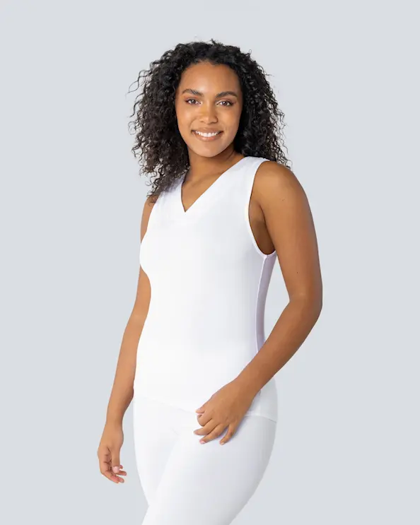 Beez Basics Top med V-hals hvid