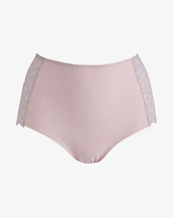 Laserleikatut maksipikkuhousut pitsillä Eve Pinkki