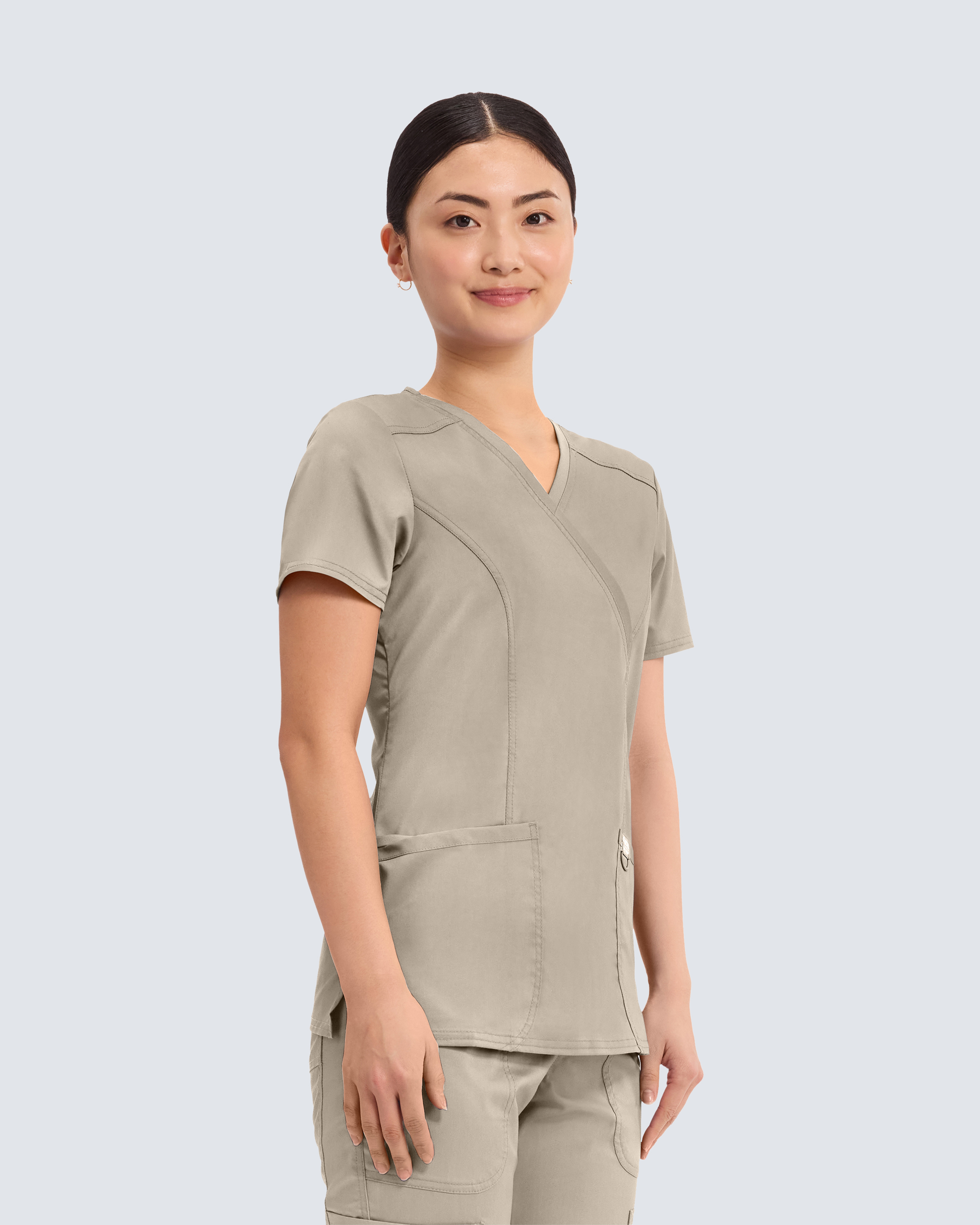 Cherokee Revolution Mock Wrap Top WWE610 Khaki