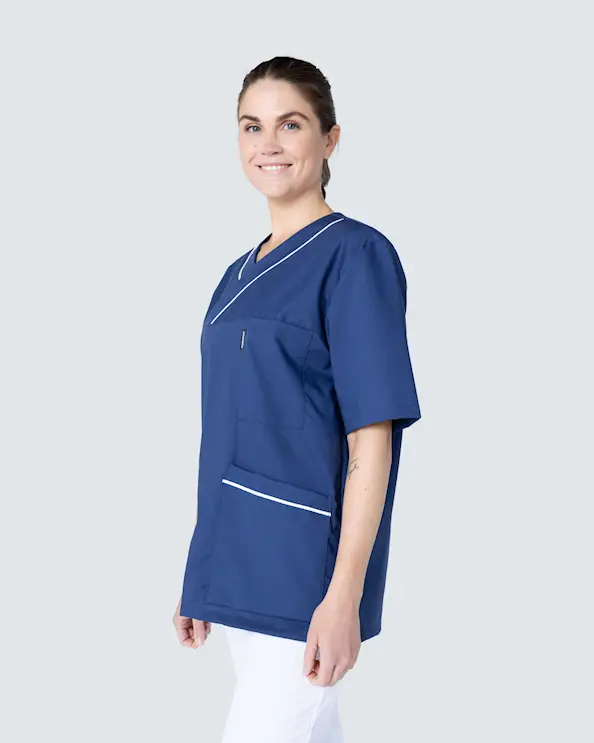 Almedahls Marin/Vit V-blus Unisex