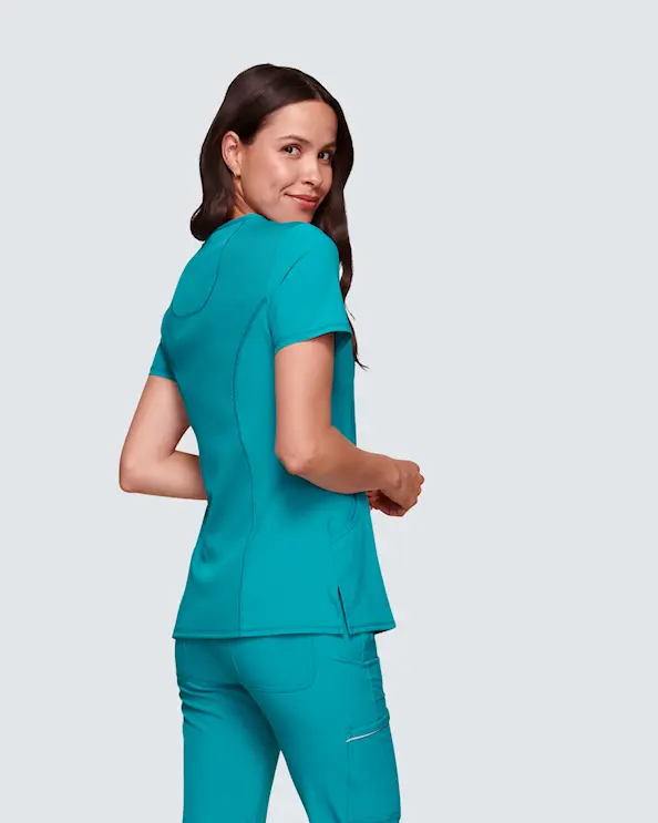 Infinity Mock Wrap Top CKE2625A Turkoosi