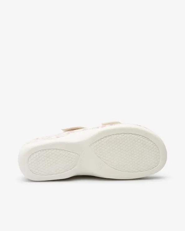 Embla 2303 Ergoflex Sandal Blommig, Vit Sula