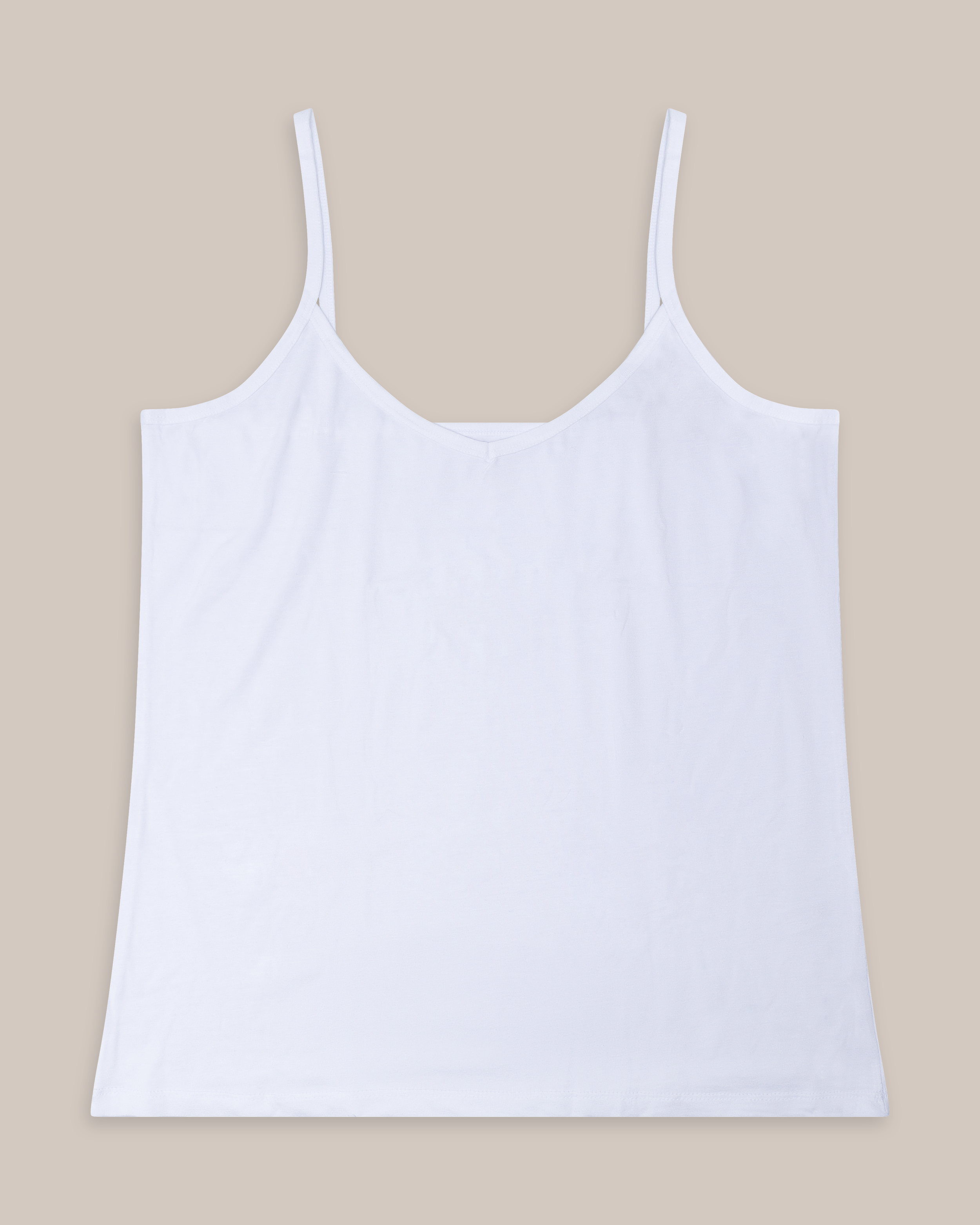 Tanktop Ellen Bambus V-hals Hvid