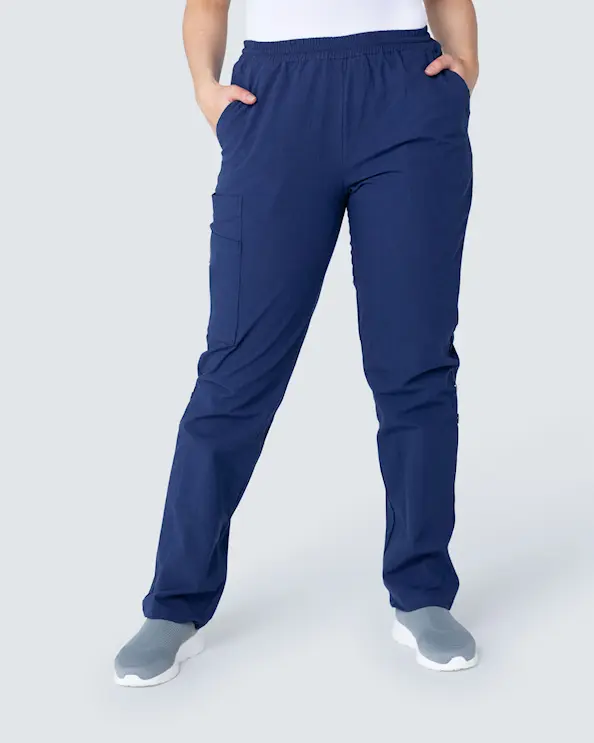 Almedahls Navy Crinkled Opsmøgelig Bukser Dame