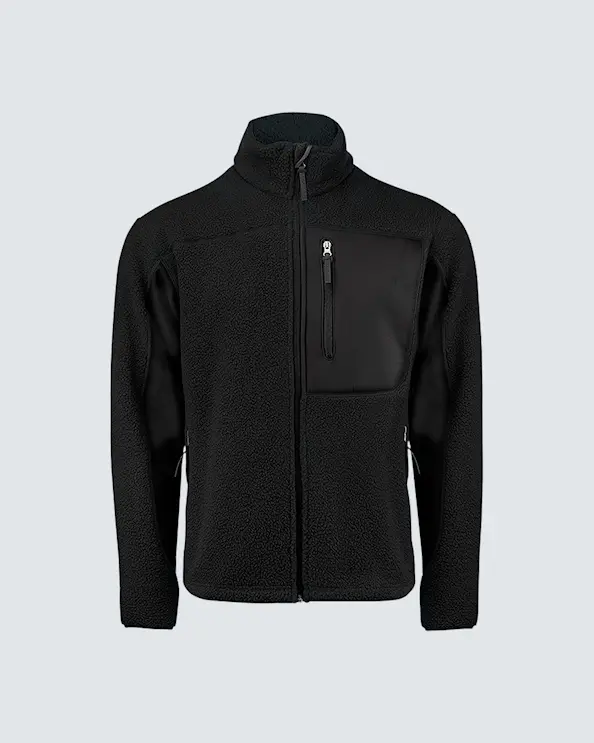 Texstar Pile Fleece Jacka Herr Svart