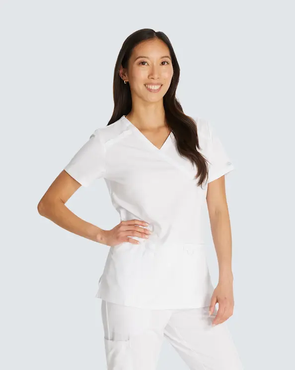 Dickies Essentials Mock Wrap Top DKE625 Hvit