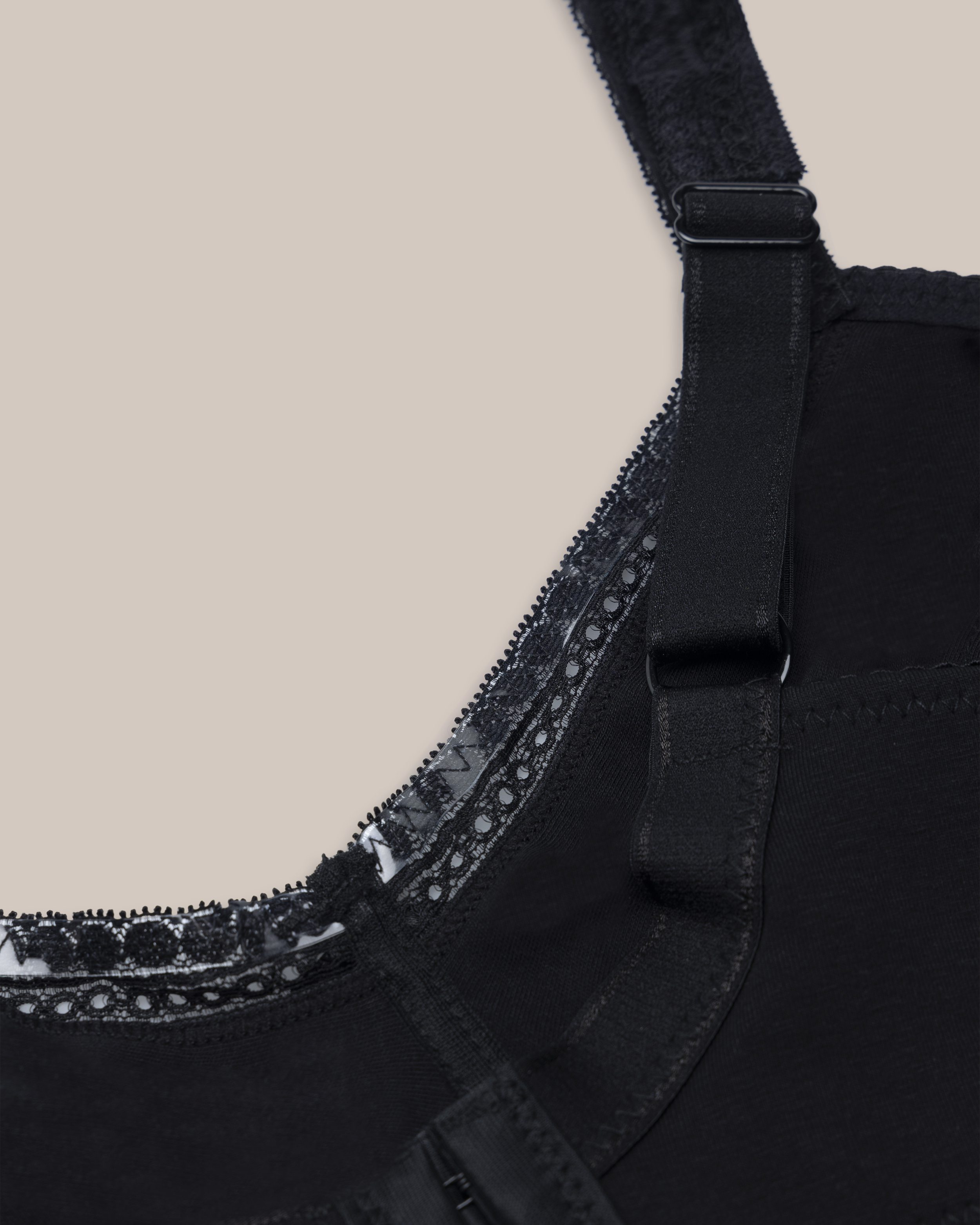 BH Bomull Dekorativ Blonde Svart 3-pakning