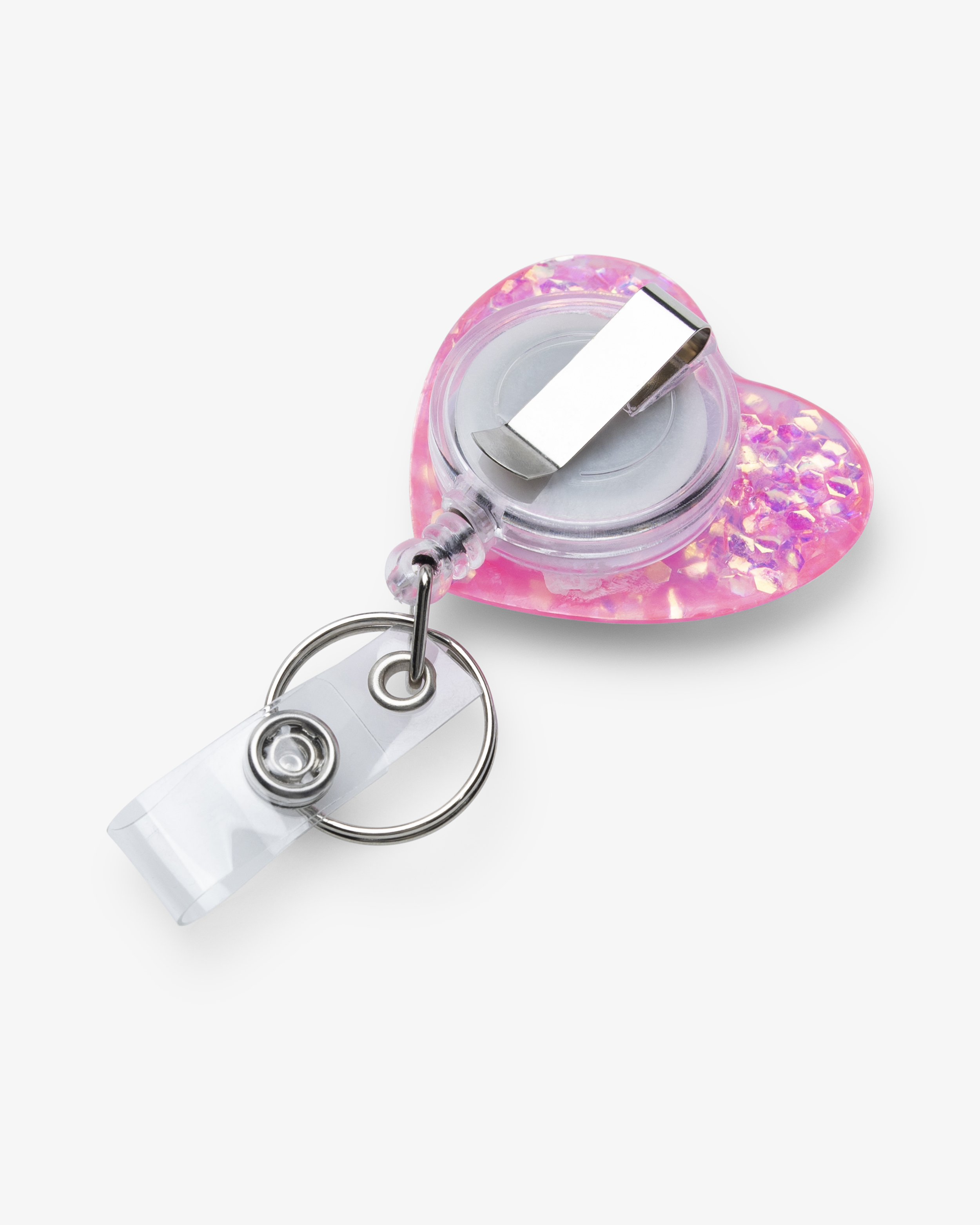 Jojo-Kartenhalter Glitzerherz Dunkelrosa