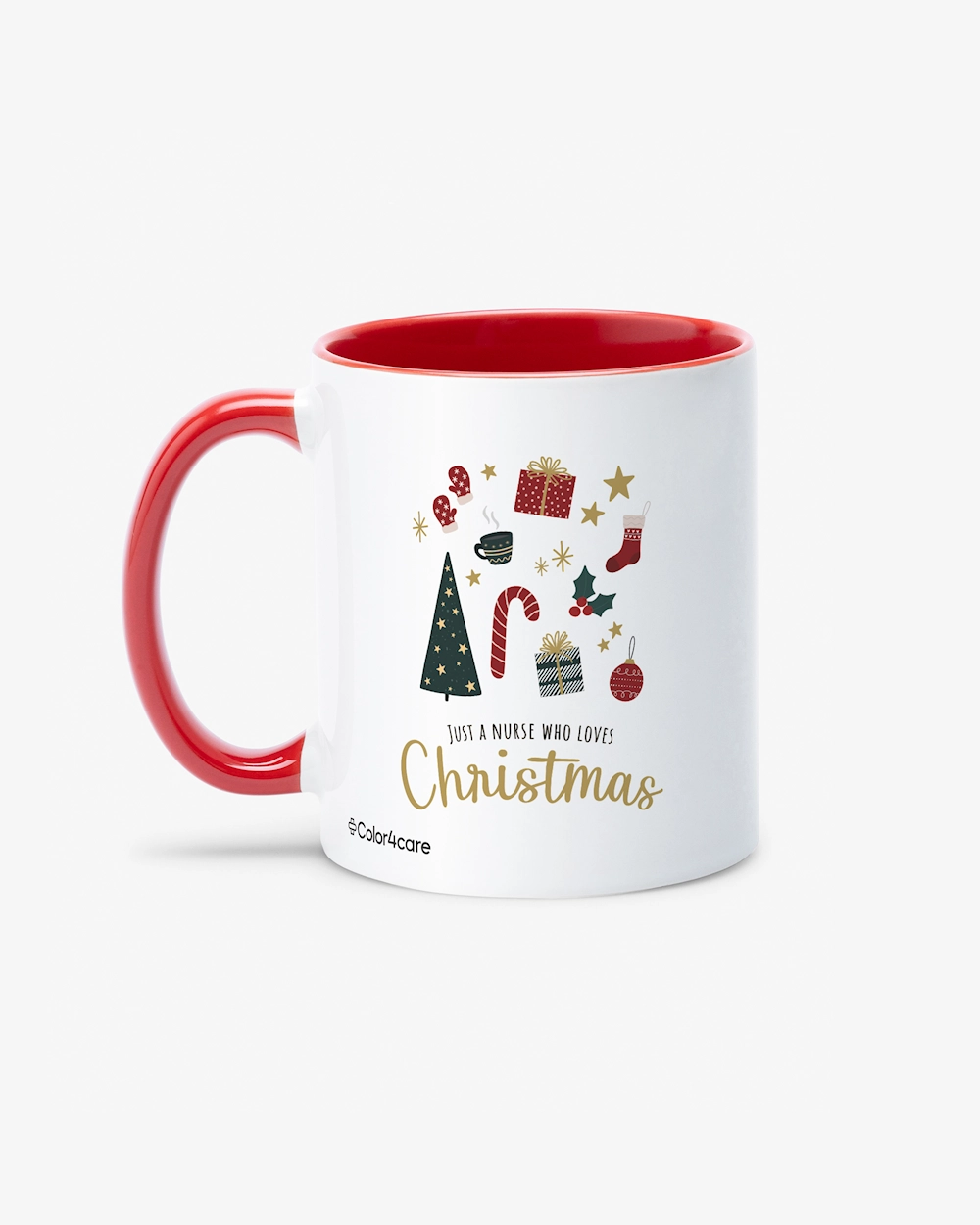 Krus Just a Nurse Who Loves Christmas Rød