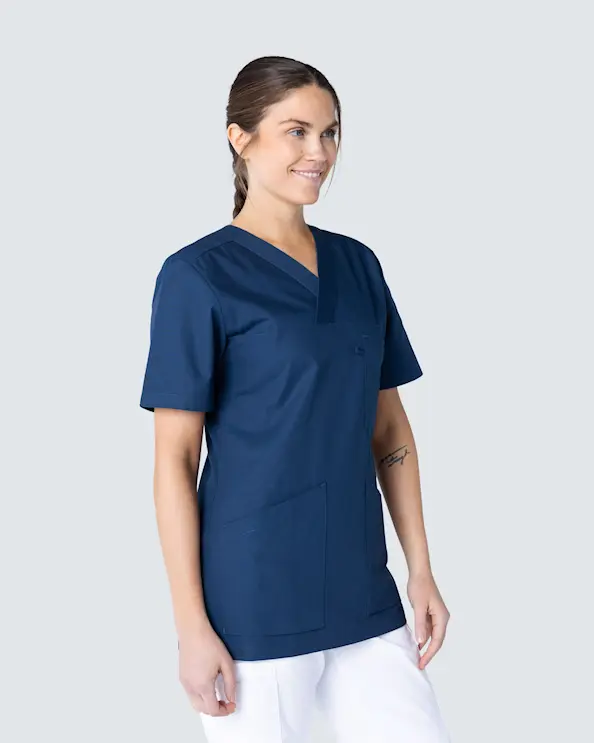 South West Staccato Alva Marineblå V-bluse Dame