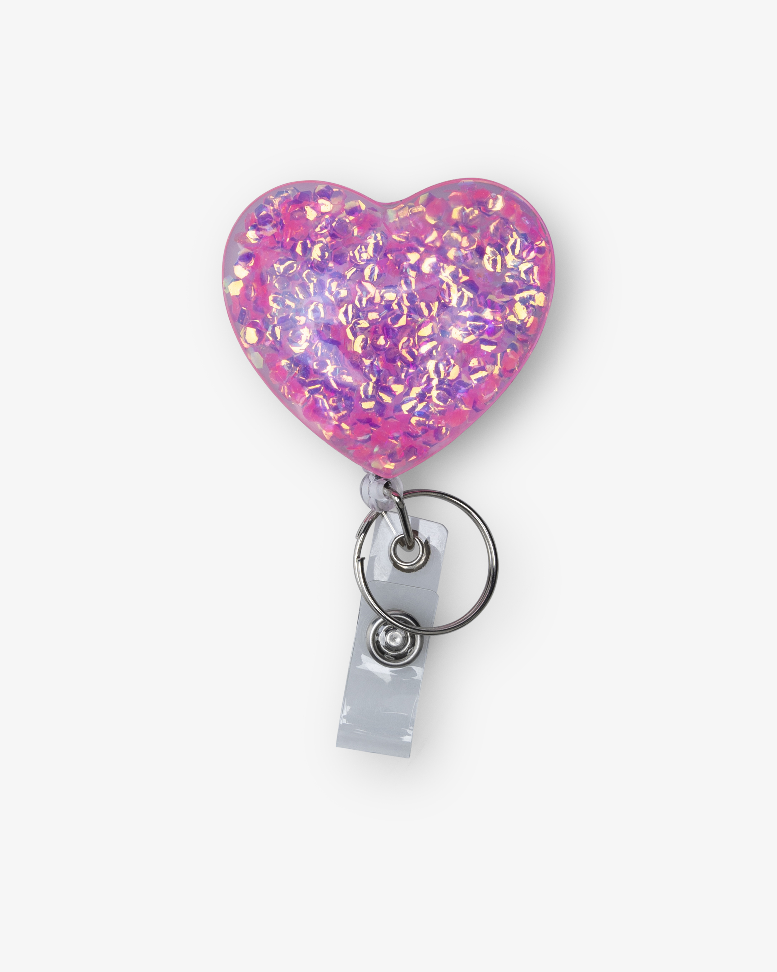 Jojo-Kartenhalter Glitzerherz Dunkelrosa