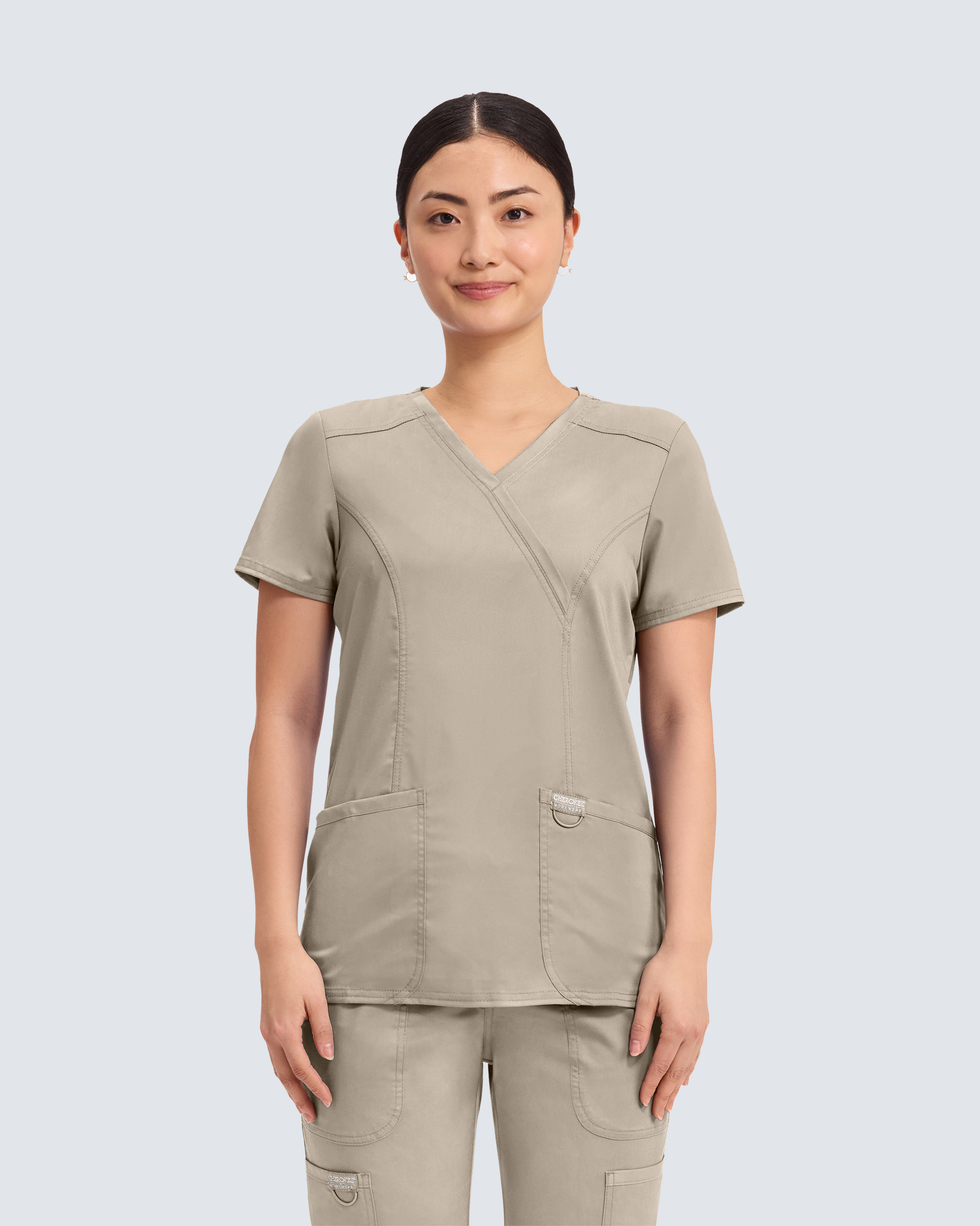 Cherokee Revolution Mock Wrap Top WWE610 Khaki