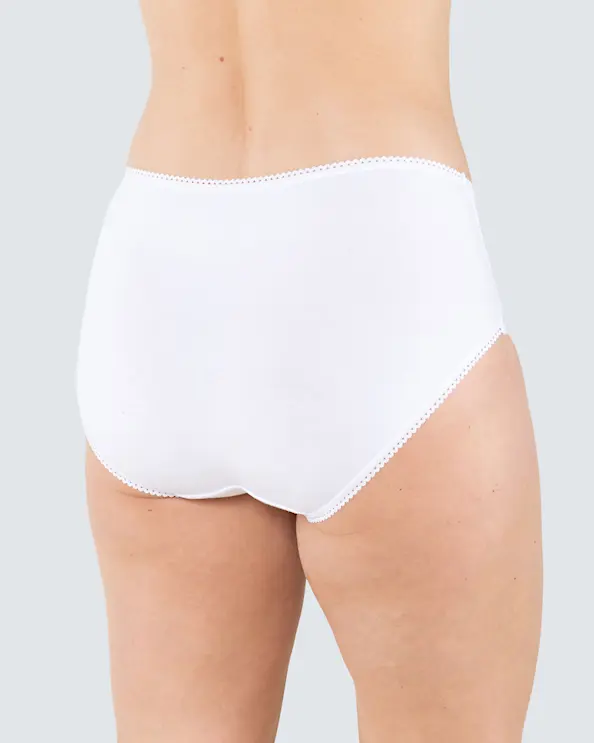 Truse Midi Hvid med Blonder 2-pak